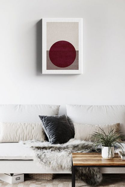 Textured Maroon no. 3 canvas in interior