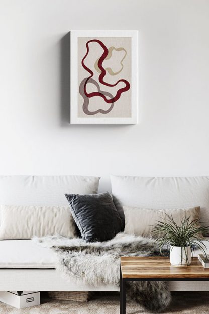 Textured Maroon no. 5 canvas in interior