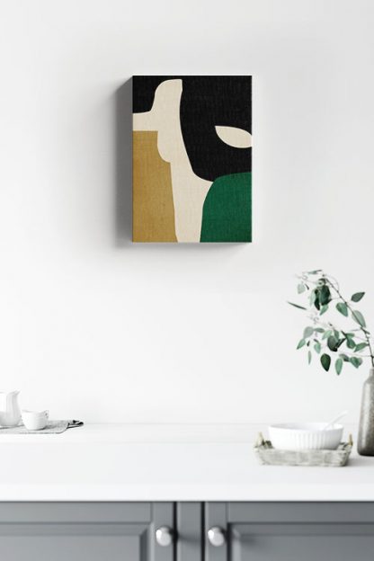 Abstract Green and Gold no.2 Canvas in interior