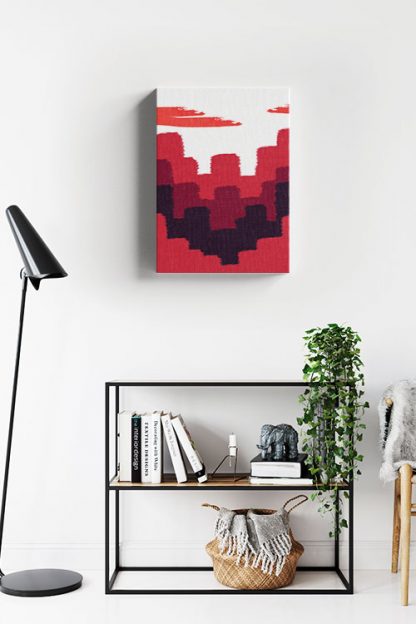 Dusk Skyline canvas in interior