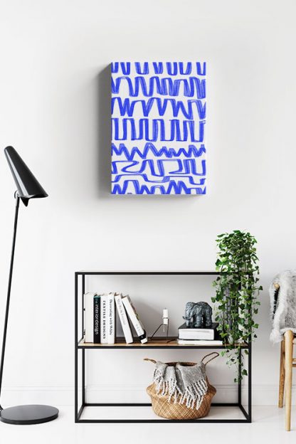 Blue Lines canvas in interior