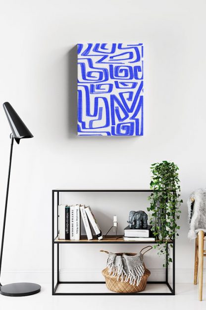 Blue Swirls canvas in interior