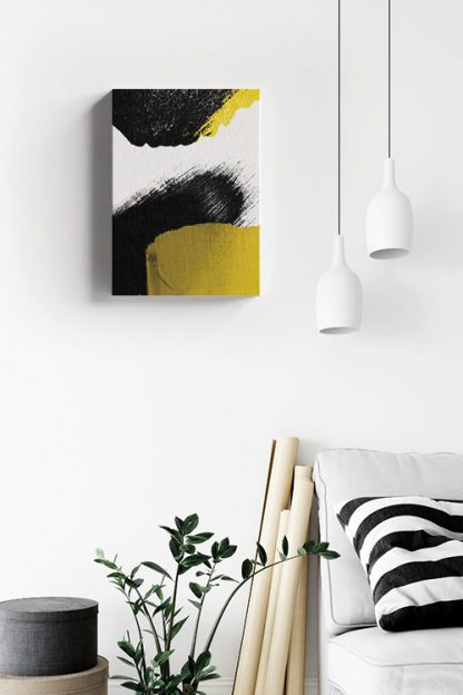 Black Gold Meteor canvas in interior