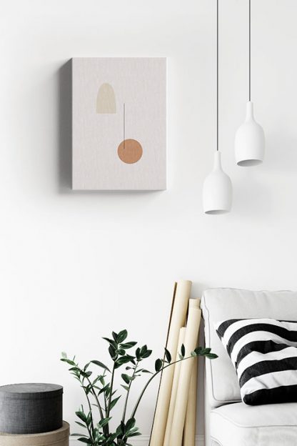 Neutral geometric shape Canvas in interior