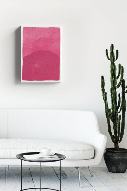 Pink Sun canvas in interior