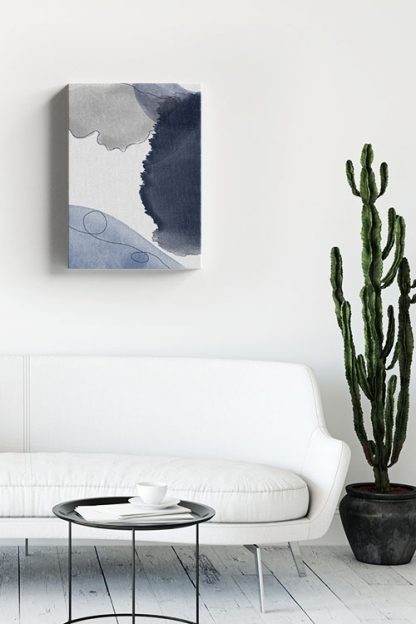 Blue Tone Abstract canvas in interior