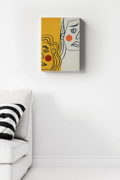 Abstract alter face Canvas in interior