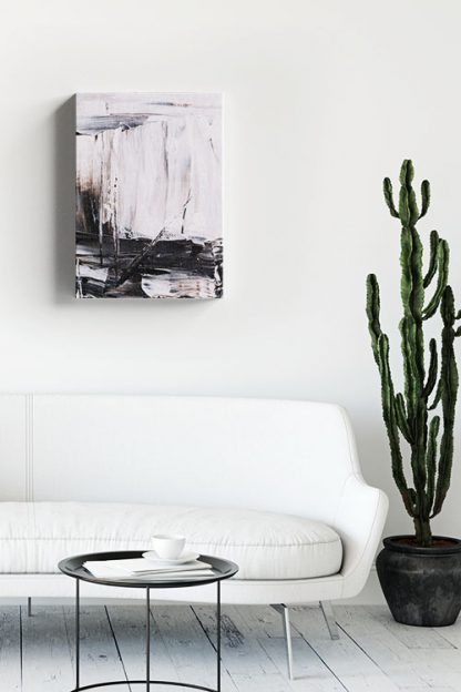 Abstract Painting black and white Canvas in interior