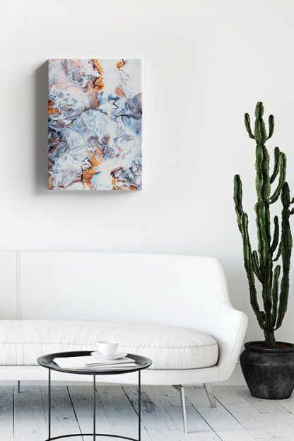 Messy abstract art canvas in interior