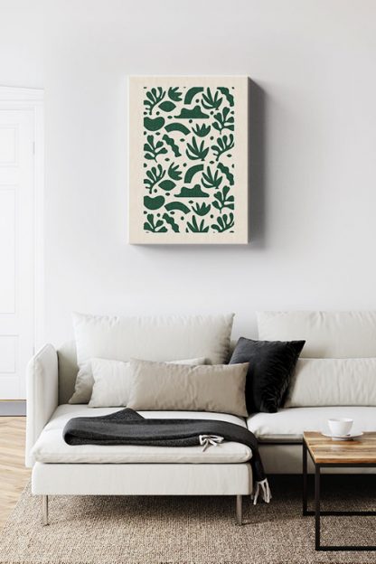 Paper cutout art collection no. 5 canvas in interior