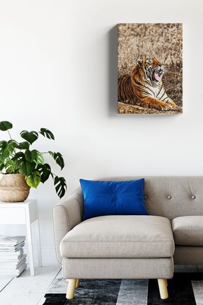 Yawning Tiger Canvas in Interior