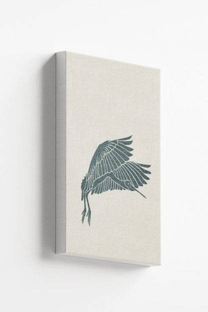 Green flamingo canvas