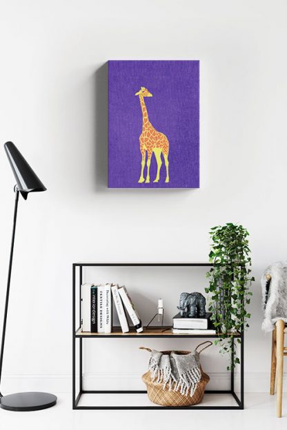 Orange spot giraffe canvas in interior