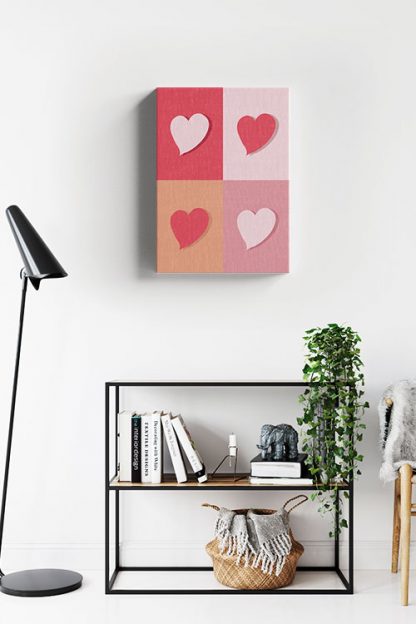 Pop art heart canvas in interior