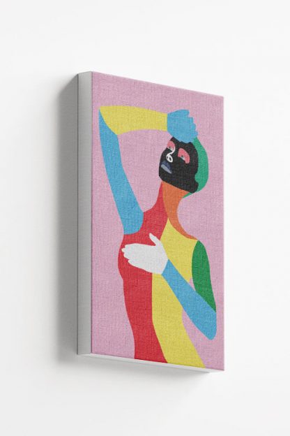 Multi color lady canvas