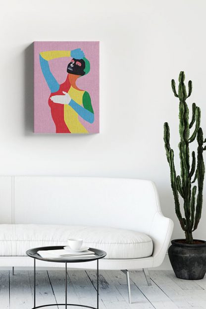 Multi color lady canvas in interior