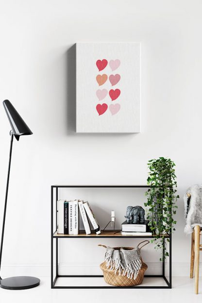 Valentines hearts canvas in interior