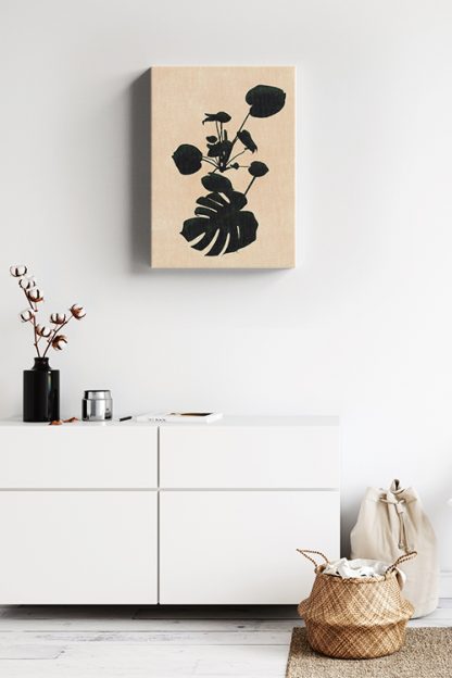 Botanical Monstera Canvas in interior