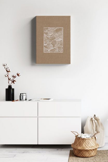 Wavy white lines Canvas in interior