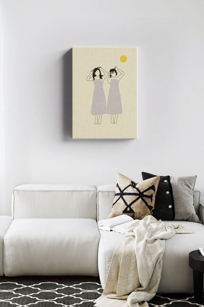 Twinning canvas in interior