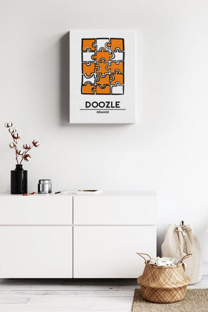 Orange Doozle Canvas in interior