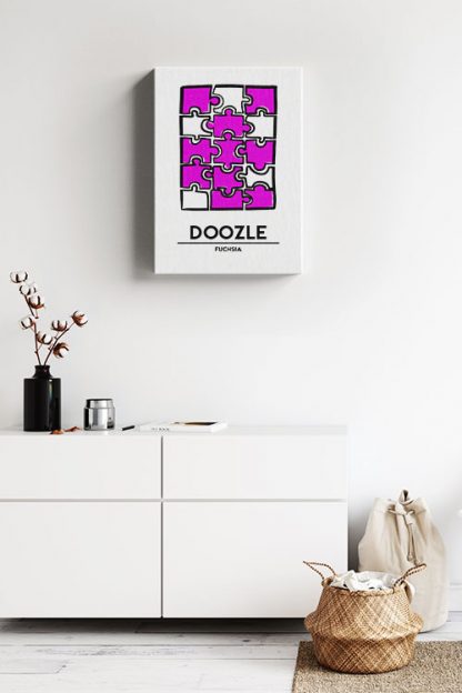 Fuchsia Doozle Canvas in interior