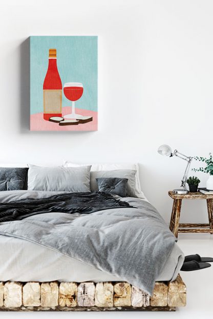 Wine and bread Canvas in interior