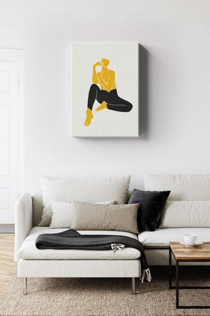 Topless yellow women Canvas in interior