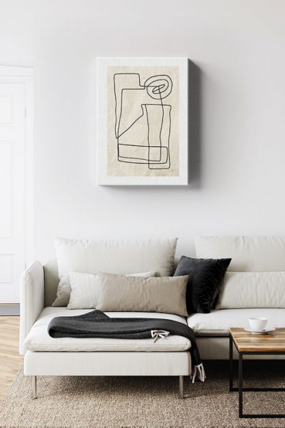 Black and beige art 2 canvas in interior