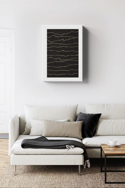 Black and beige art 8 canvas in interior