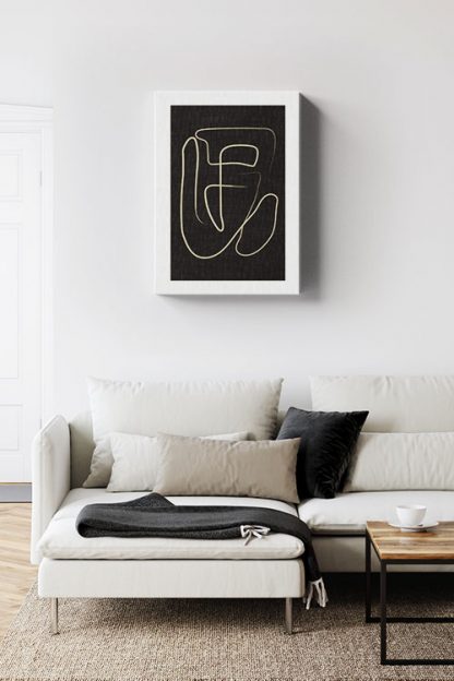 Black and beige art 10 canvas in interior