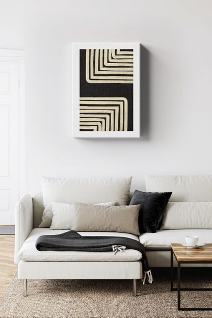 Black and beige art 11 canvas in interior