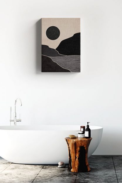 Dark valley canvas in interior