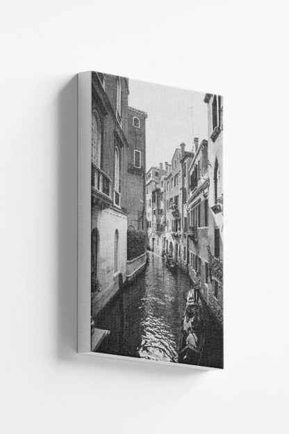 Venice Canal Black and White Canvas