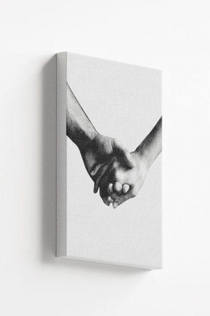 B&W Holding hands canvas