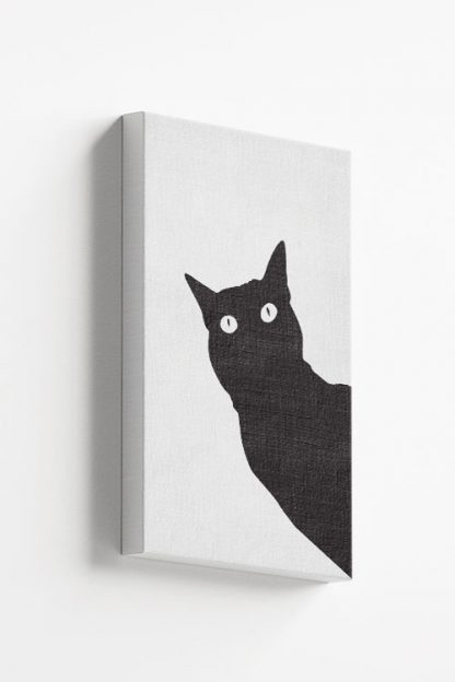 Black stencil cat canvas in interior