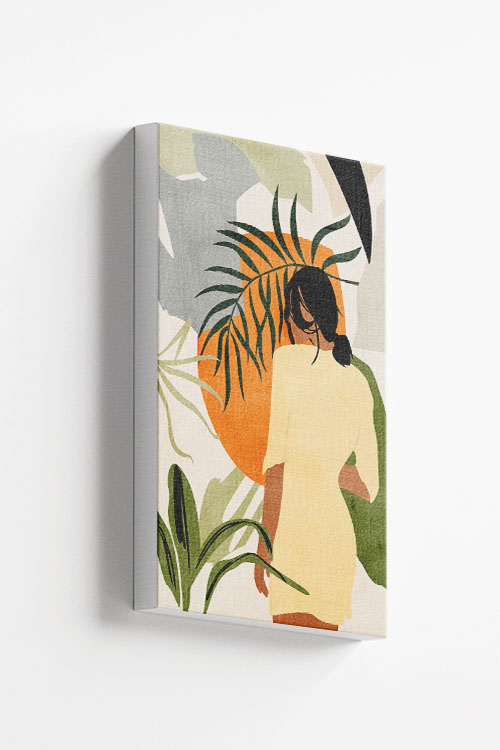 Botanical lady and a sun Canvas