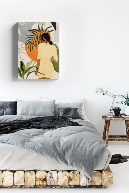 Botanical lady and a sun Canvas in Interior