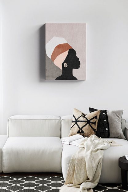 Minimal ethnic lady Canvas in Interior