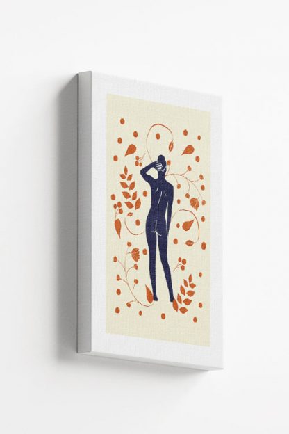 Lady on botanical pattern 3 canvas