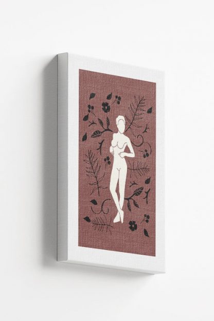 Lady on botanical pattern 4 canvas