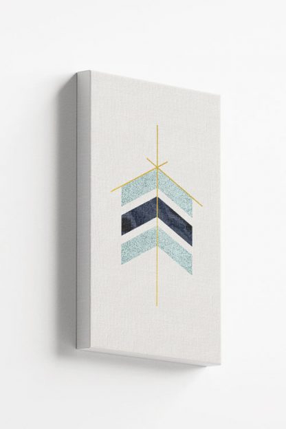 Geometric art arrow with texture canvas