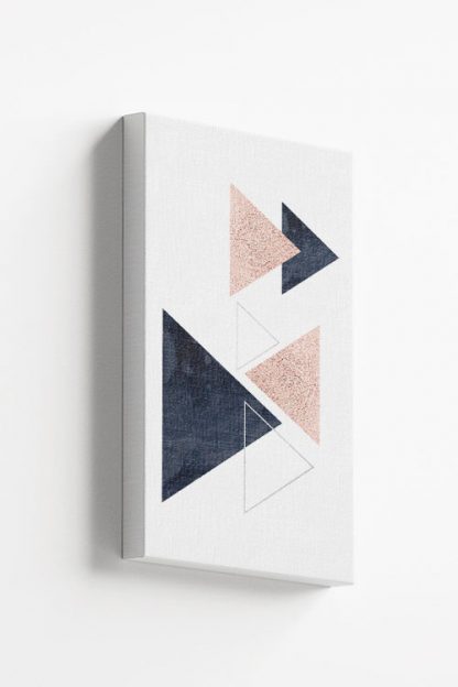 Geometric art triangles and lines with texture canvas