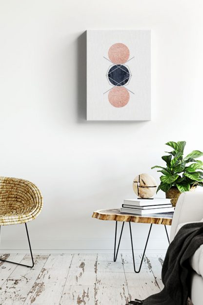 Geometric art 3 circle with texture canvas in Interior