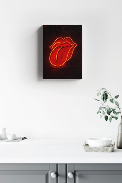 Neon Rolling stone sign Canvas in interior