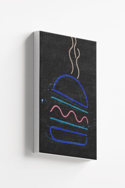 Neon burger sign Canvas