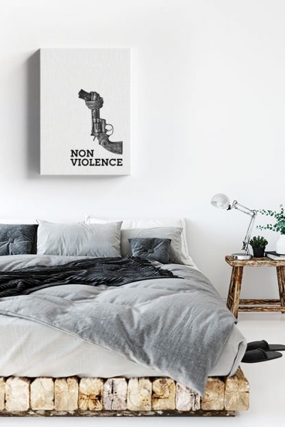 Non violence gun sculpture canvas in interior