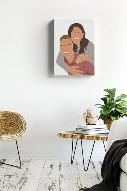 Minimalist Couple and Family Art Canvas in Interior