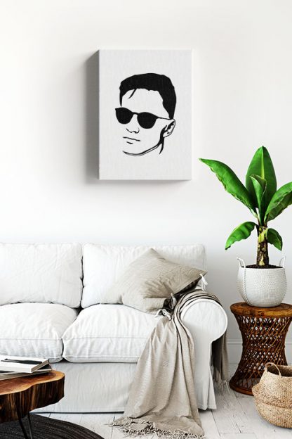 Randy Santiago inspired stencil art canvas in Interior