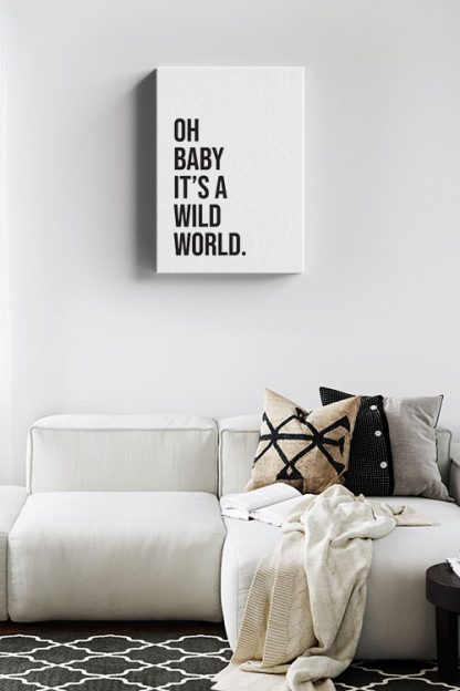 oh baby it's a wild world Canvas in interior